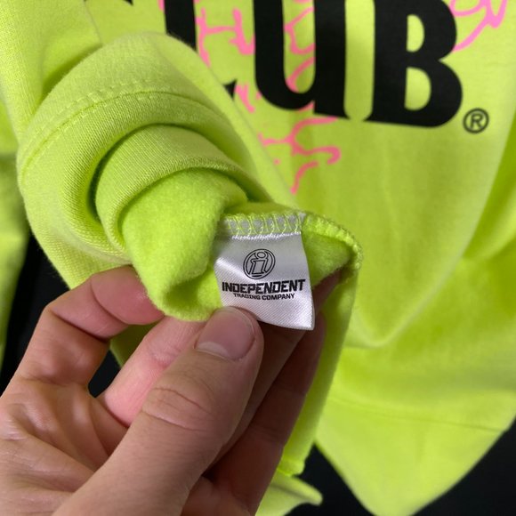 Anti Social Social Club Neon Green Rib Cage hoodie mens size large - Picture 6 of 8
